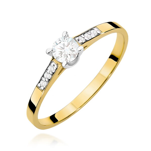 Pierścionek Diament 0,15ct żółte złoto
