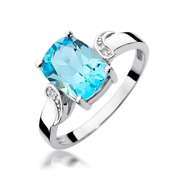 Pierścionek Topaz Swiss 2,40ct białe złoto 375