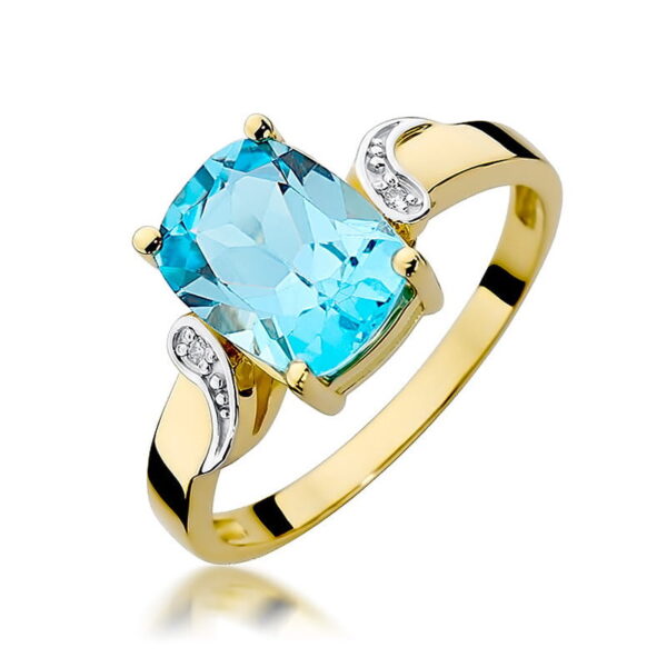 Pierścionek Topaz Swiss 2,40ct żółte złoto 375
