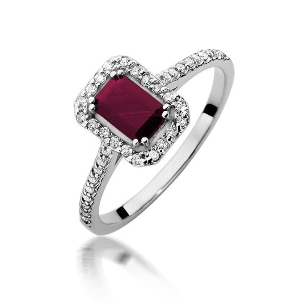 Pierścionek Rubin 0,80ct białe złoto