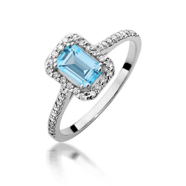Pierścionek Topaz Swiss 0,65ct białe złoto 375