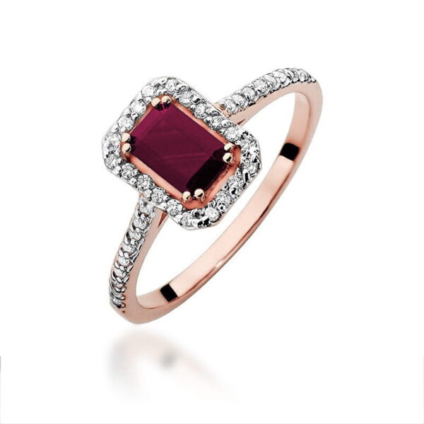 Pierścionek Rubin 0,80ct różowe złoto