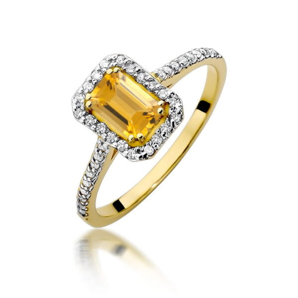 Pierścionek Cytryn 0,60ct żółte złoto