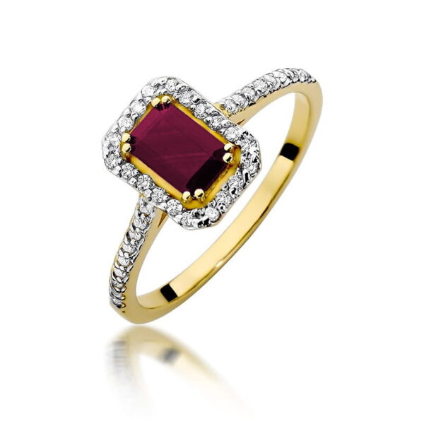 Pierścionek Rubin 0,80ct żółte złoto