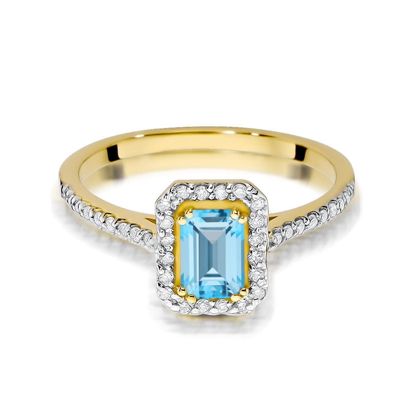 Pierścionek Topaz Swiss 0,65ct żółte złoto 375 - obrazek 2