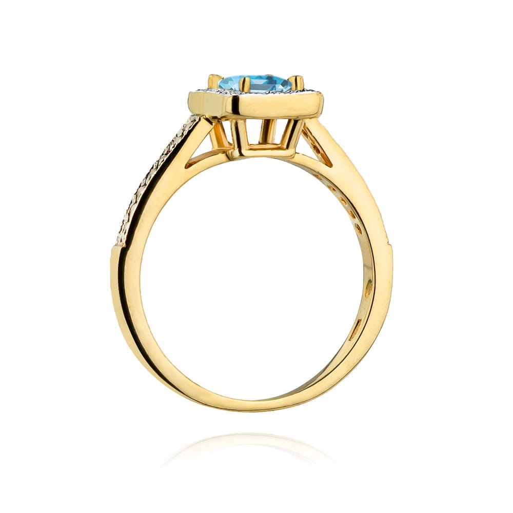 Pierścionek Topaz Swiss 0,65ct żółte złoto 375 - obrazek 3