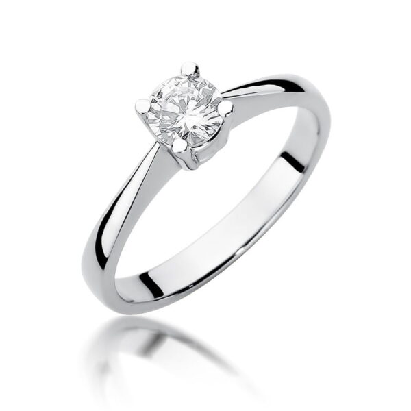 Pierścionek Diament 0,50ct białe złoto 375