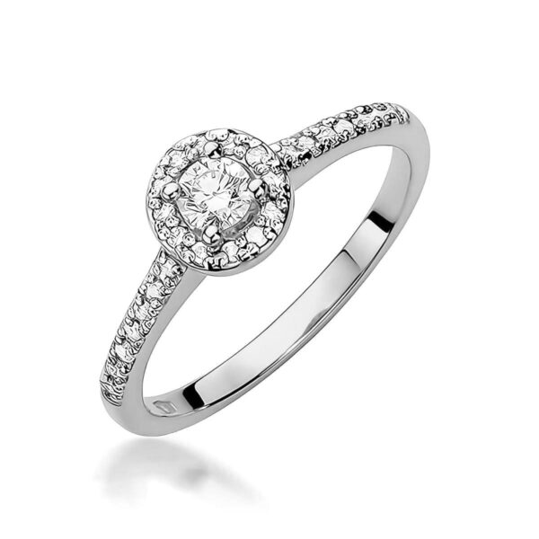 Pierścionek Diament Laboratoryjny 0,15ct białe złoto