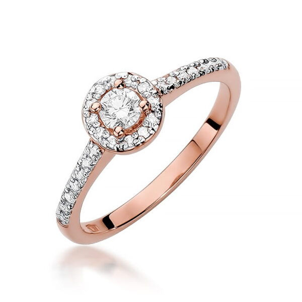 Pierścionek Diament 0,15ct różowe złoto
