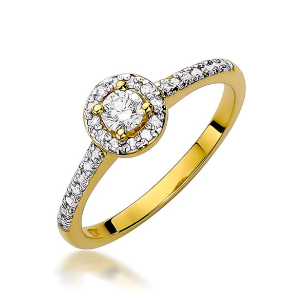 Pierścionek Diament Laboratoryjny 0,15ct żółte złoto
