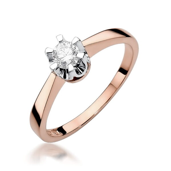 Pierścionek Diament 0,25ct różowe złoto