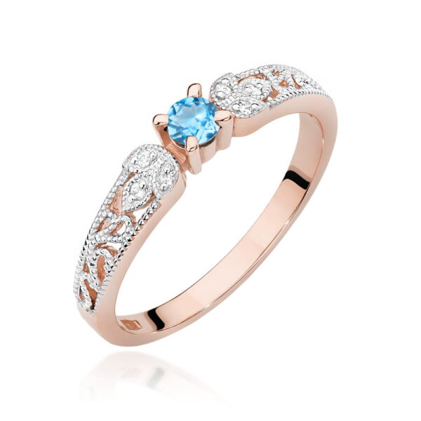 Pierścionek Topaz Swiss 0,15ct różowe złoto
