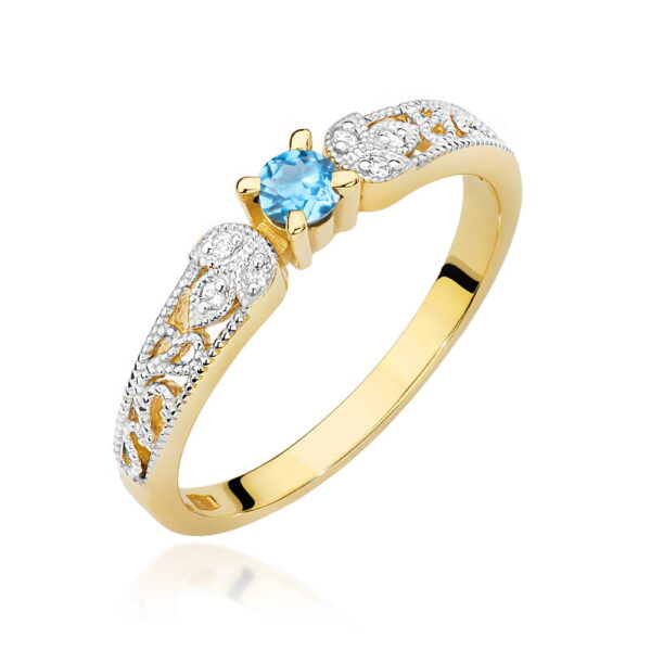 Pierścionek Topaz Swiss 0,15ct żółte złoto