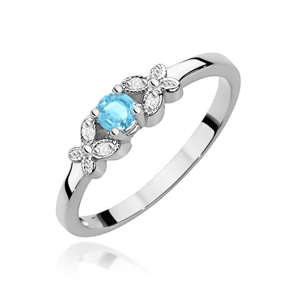 Pierścionek Topaz Swiss 0,15ct białe złoto