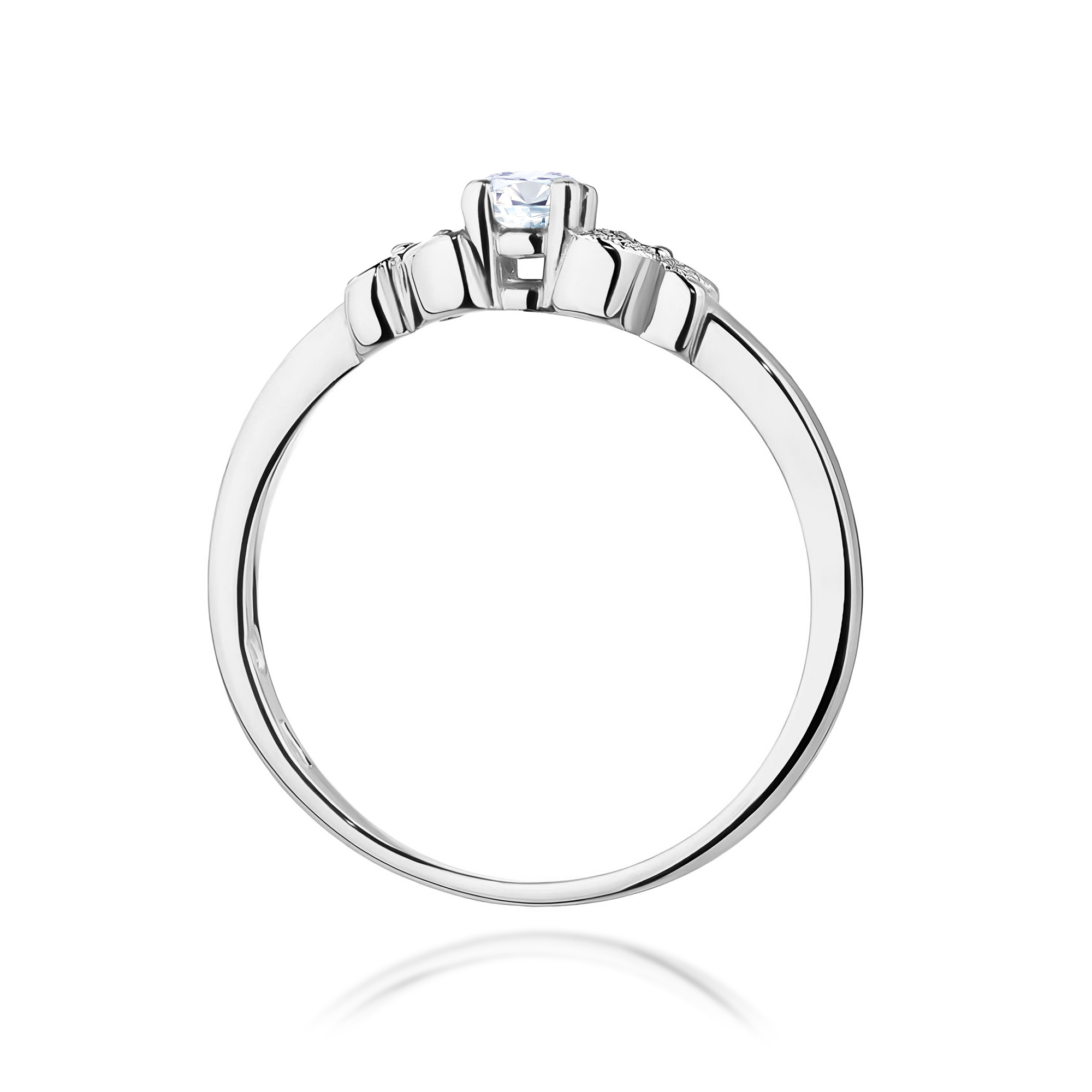 Pierścionek Diament 0,10ct białe złoto 375 - obrazek 3