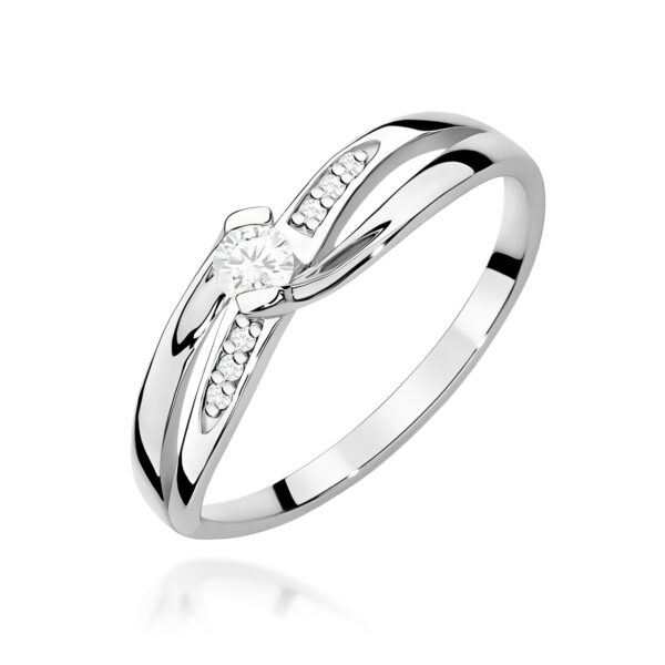 Pierścionek Diament 0,10ct białe złoto