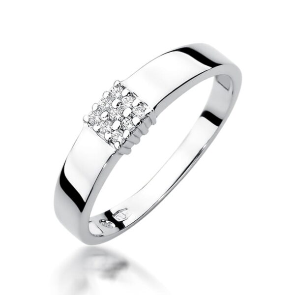 Pierścionek z diamentami białe złoto 375