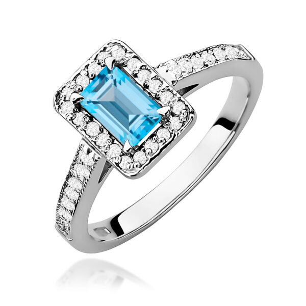 Pierścionek Topaz Swiss 0,65ct białe złoto