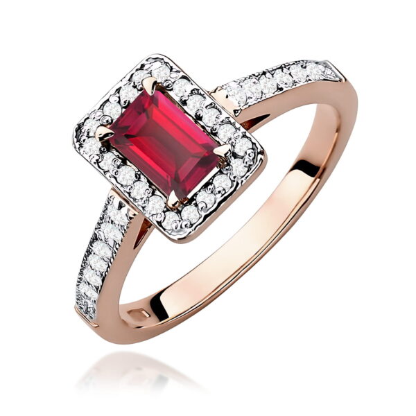 Pierścionek Rubin 0,80ct różowe złoto