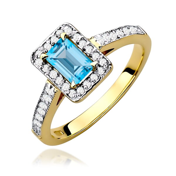 Pierścionek Topaz Swiss 0,65ct żółte złoto