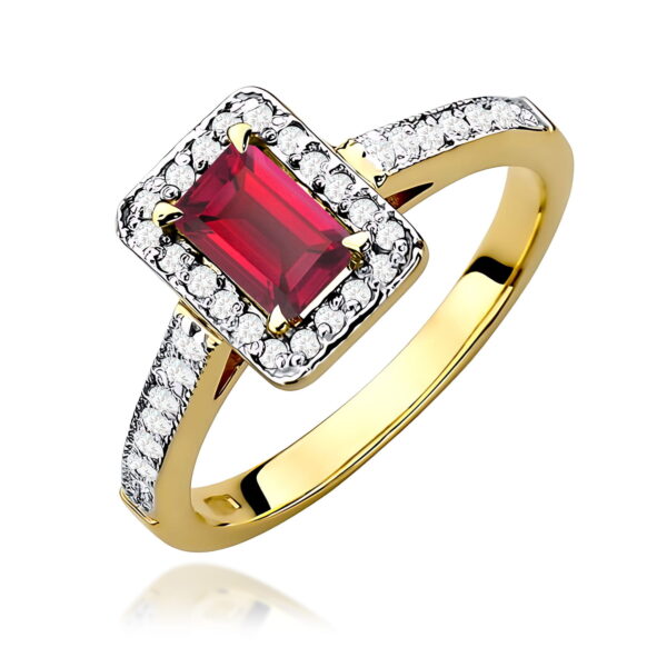 Pierścionek Rubin 0,80ct żółte złoto 375