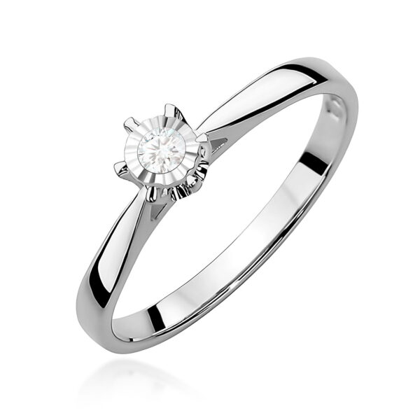 Pierścionek Diament 0,05ct białe złoto 375