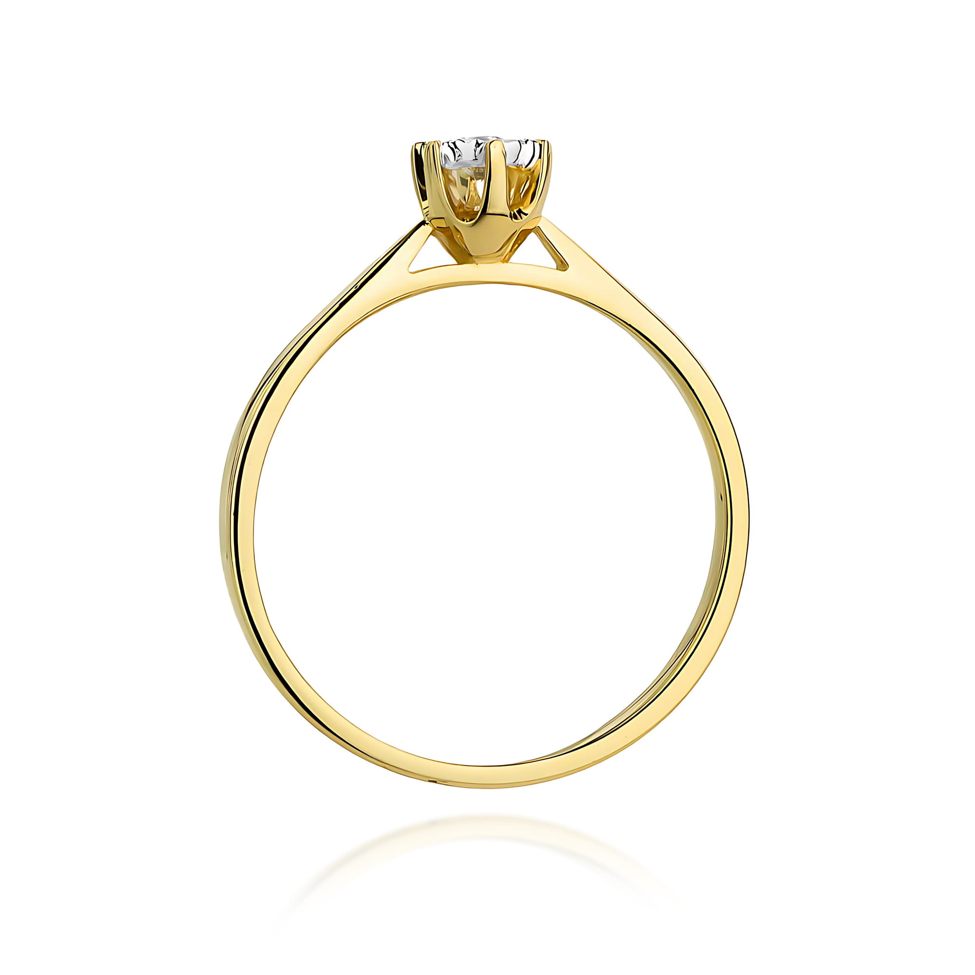 Pierścionek Diament 0,05ct żółte złoto - obrazek 3