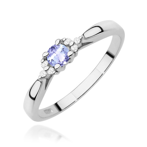Pierścionek Tanzanit 0,15ct białe złoto