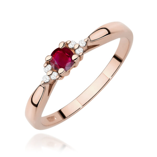 Pierścionek Rubin 0,15ct różowe złoto