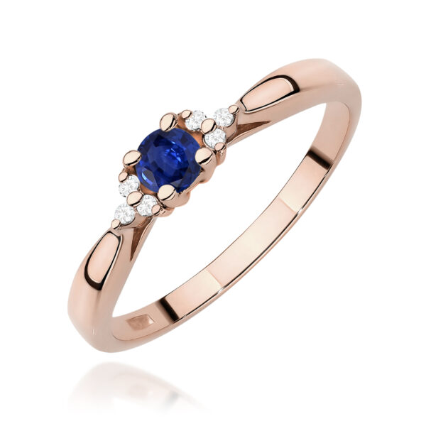 Pierścionek Szafir 0,15ct różowe złoto