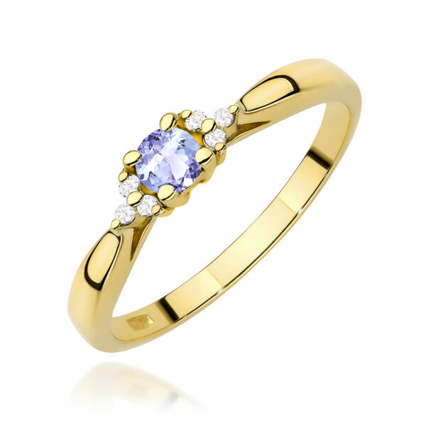 Pierścionek Tanzanit 0,15ct żółte złoto