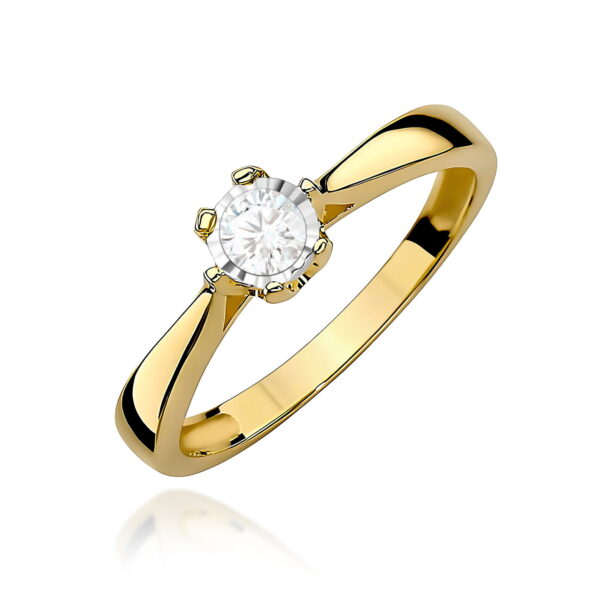 Pierścionek Diament 0,20ct żółte złoto