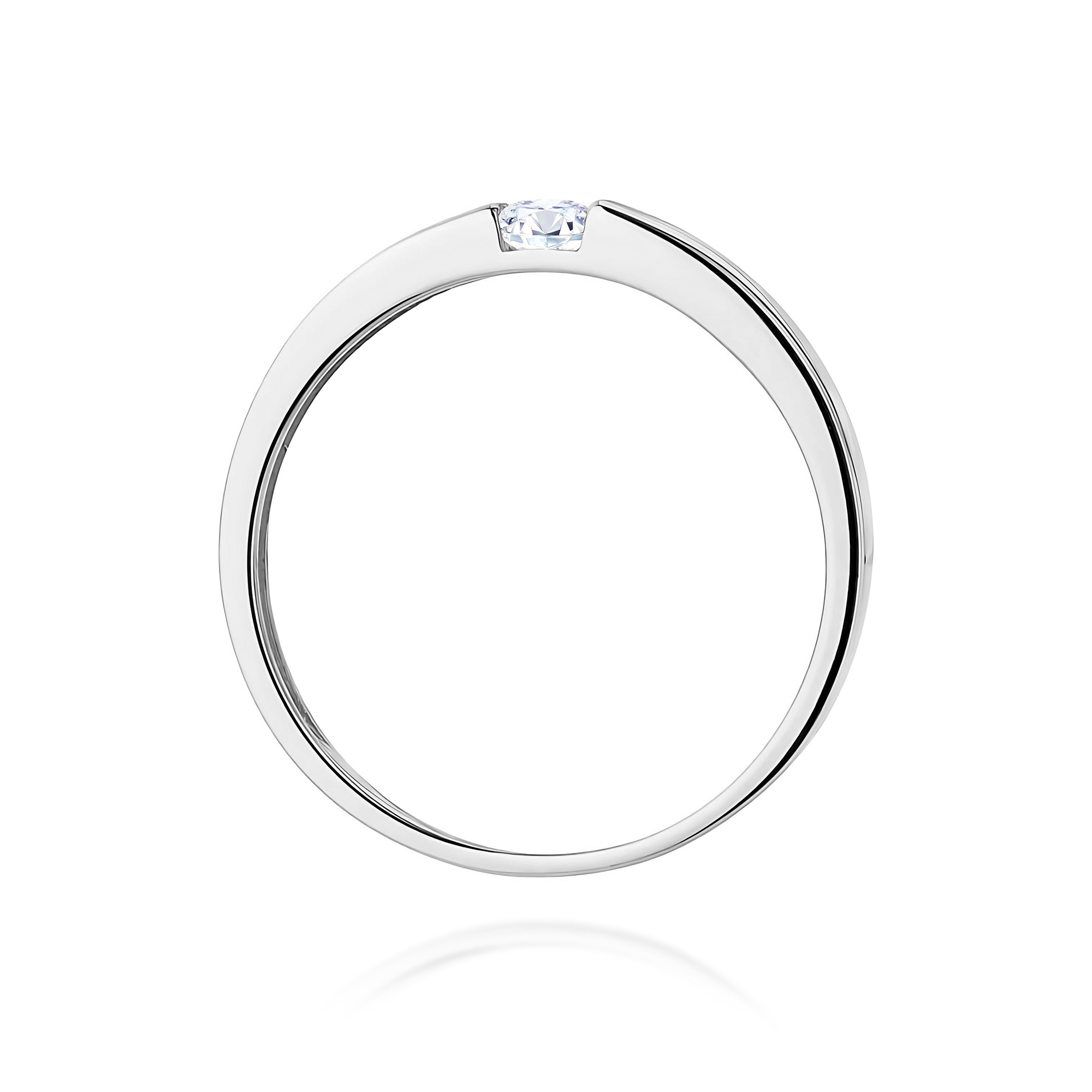 Pierścionek Diament 0,12ct białe złoto 375 - obrazek 3