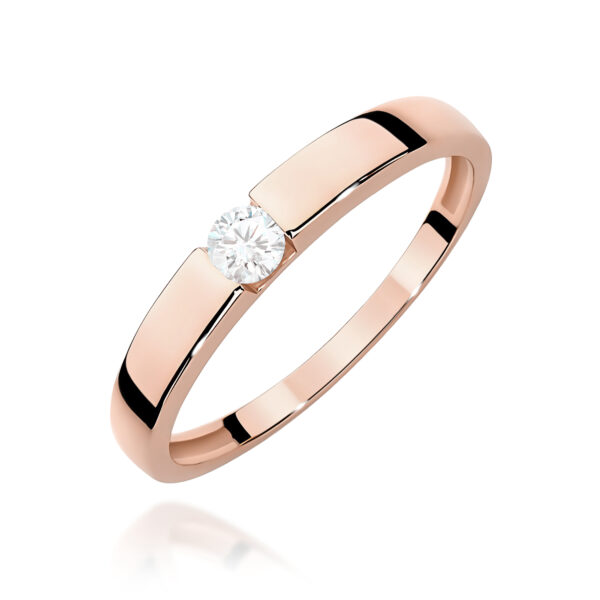 Pierścionek Diament 0,12ct różowe złoto