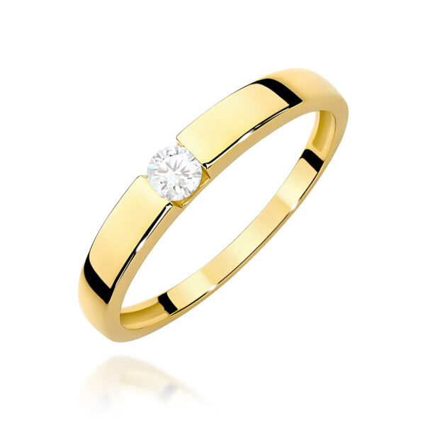 Pierścionek Diament 0,12ct żółte złoto