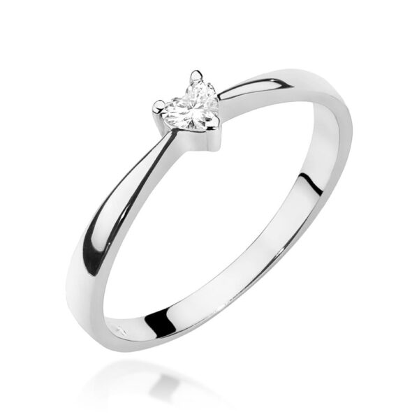 Pierścionek Diament 0,10ct białe złoto