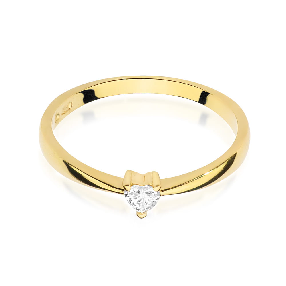 Pierścionek Diament 0,10ct żółte złoto - obrazek 2