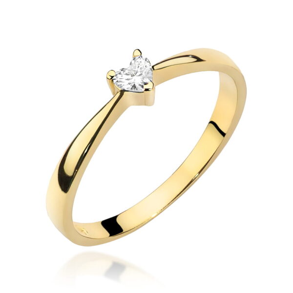 Pierścionek Diament 0,10ct żółte złoto 375