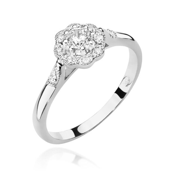 Pierścionek Diament 0,23ct białe złoto