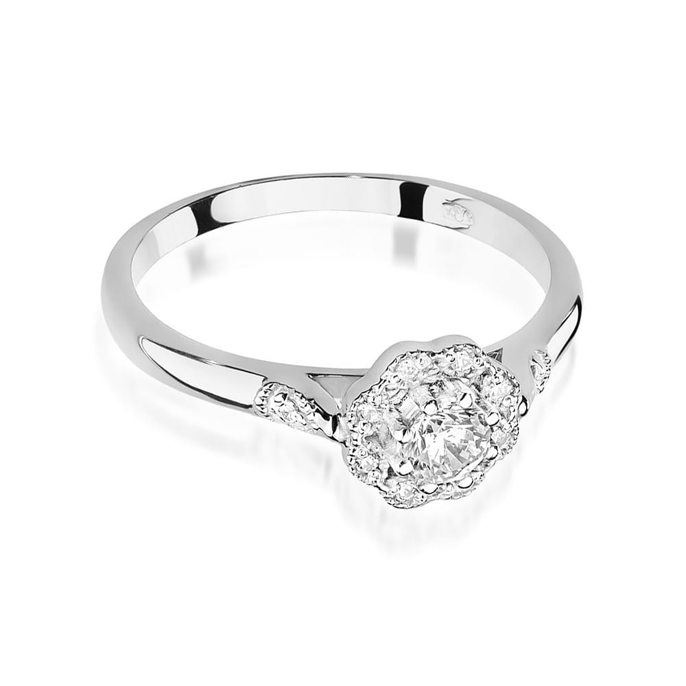 Pierścionek Diament 0,23ct białe złoto 375 - obrazek 2