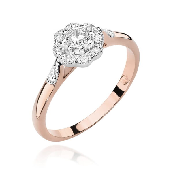 Pierścionek Diament 0,23ct różowe złoto