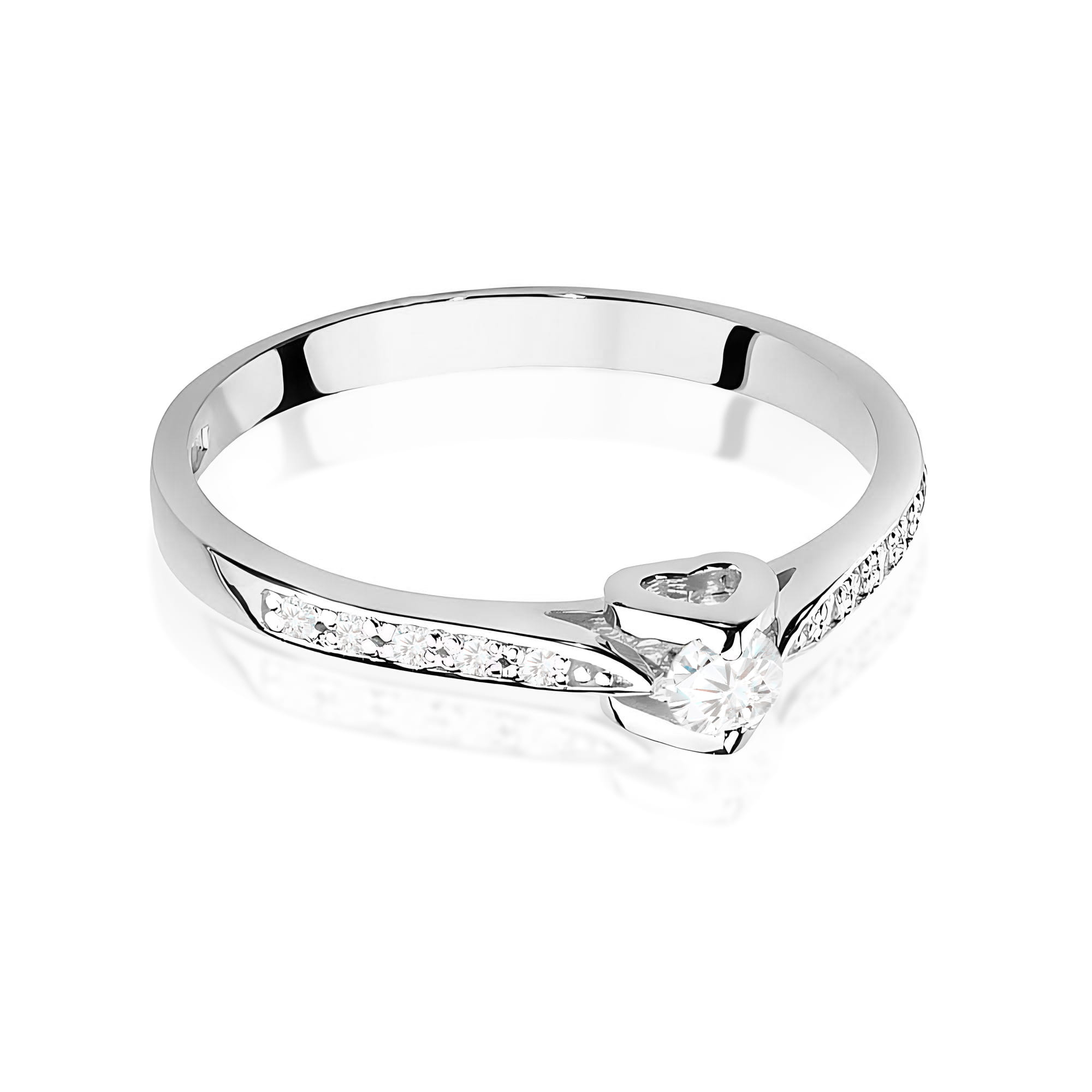Pierścionek Diament 0,10ct białe złoto - obrazek 2