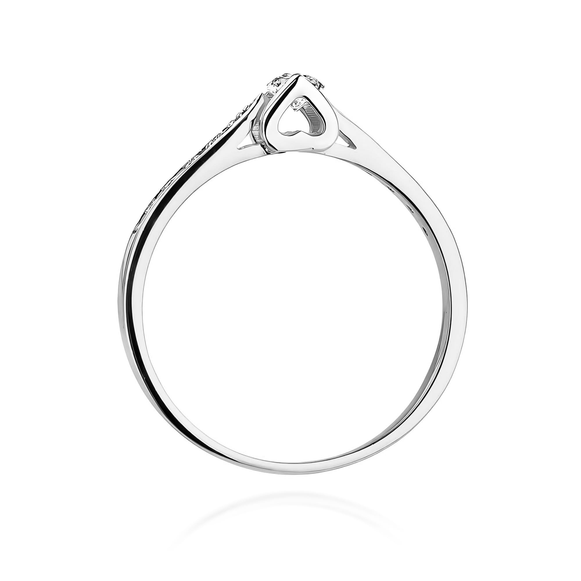 Pierścionek Diament 0,10ct białe złoto 375 - obrazek 3