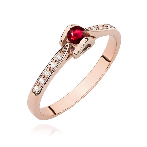 Pierścionek Rubin 0,15ct różowe złoto