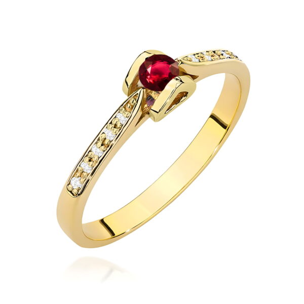 Pierścionek Rubin 0,15ct żółte złoto 375