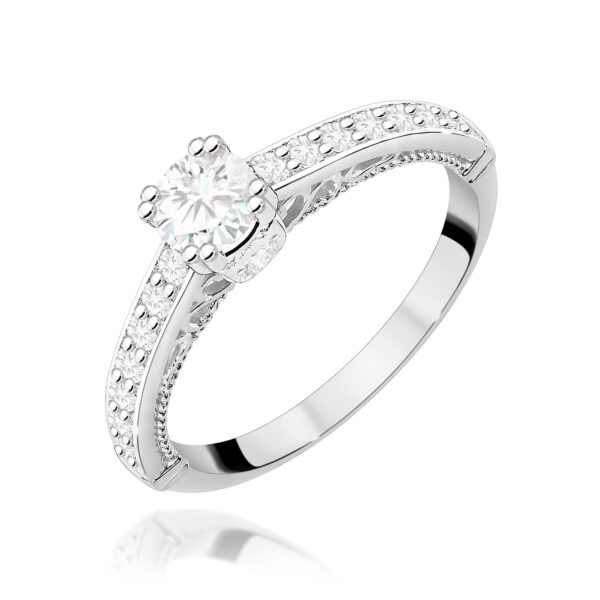 Pierścionek Diament 0,30ct białe złoto 375