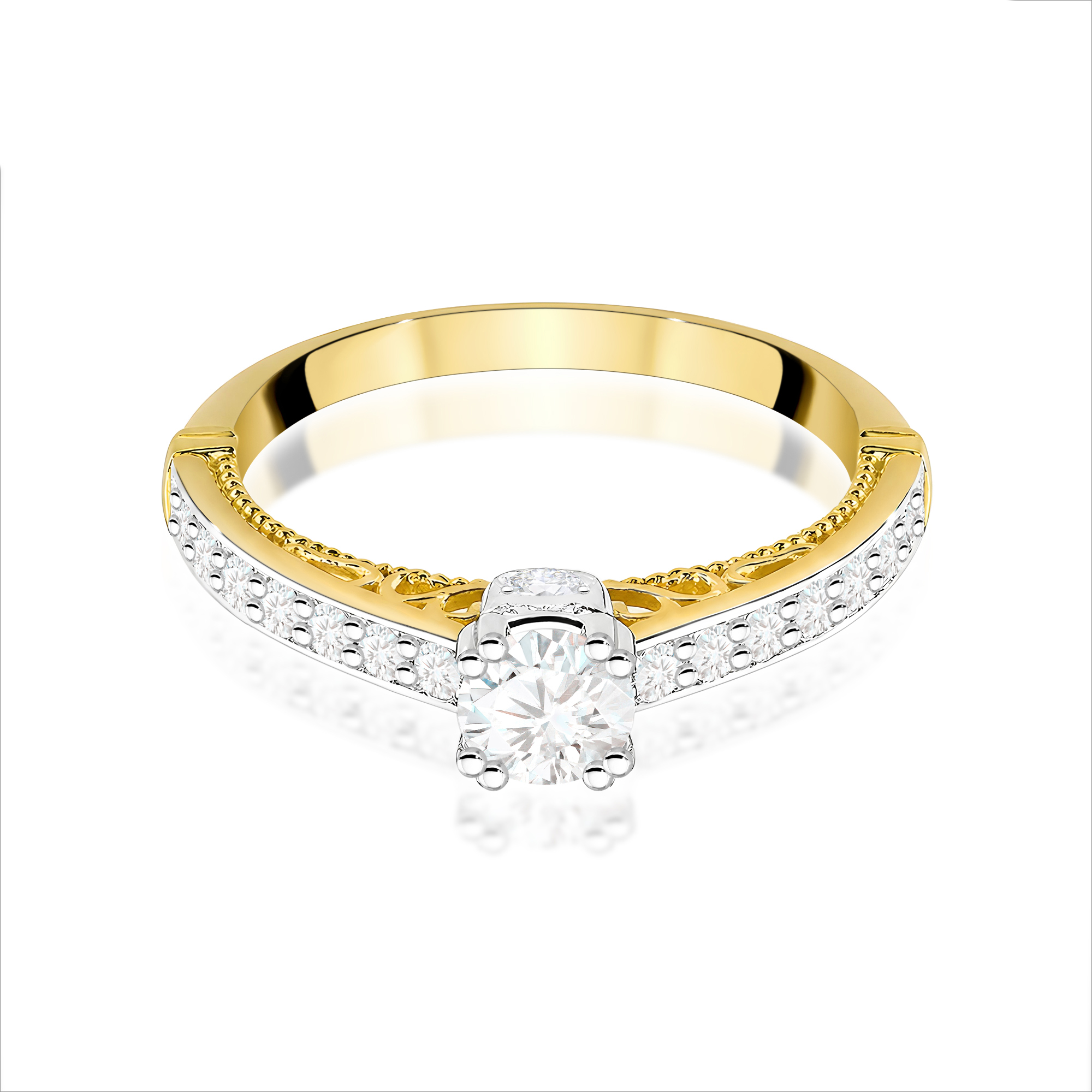 Pierścionek Diament 0,30ct żółte złoto - obrazek 2