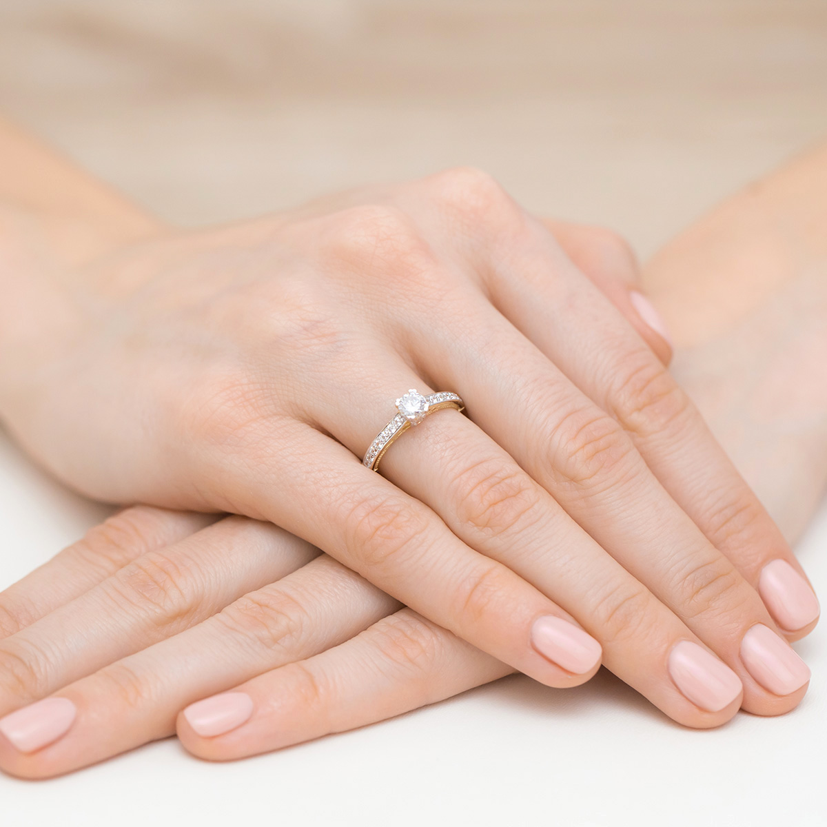 Pierścionek Diament 0,30ct żółte złoto - obrazek 4