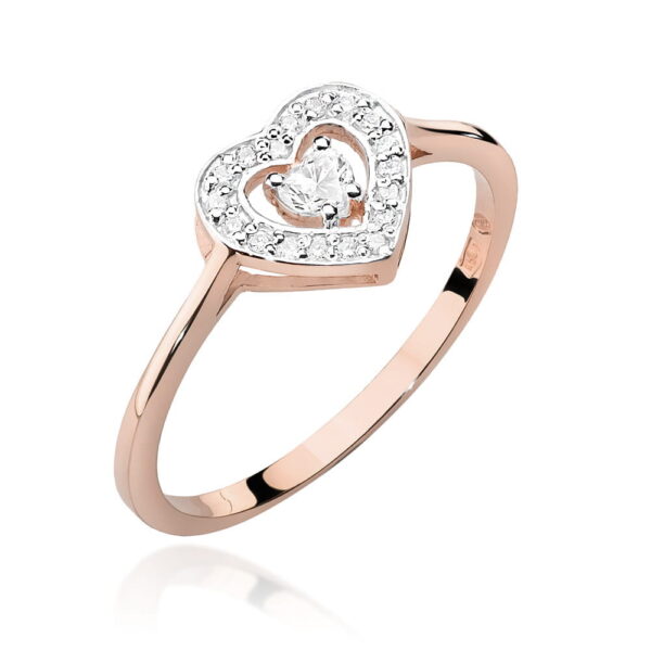 Pierścionek Diament 0,10ct różowe złoto