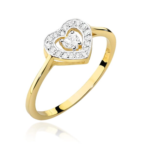 Pierścionek Diament 0,10ct żółte złoto